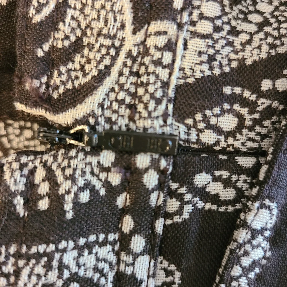 Carolina Herrera Brown Floral Printed Wool Blend Skirt